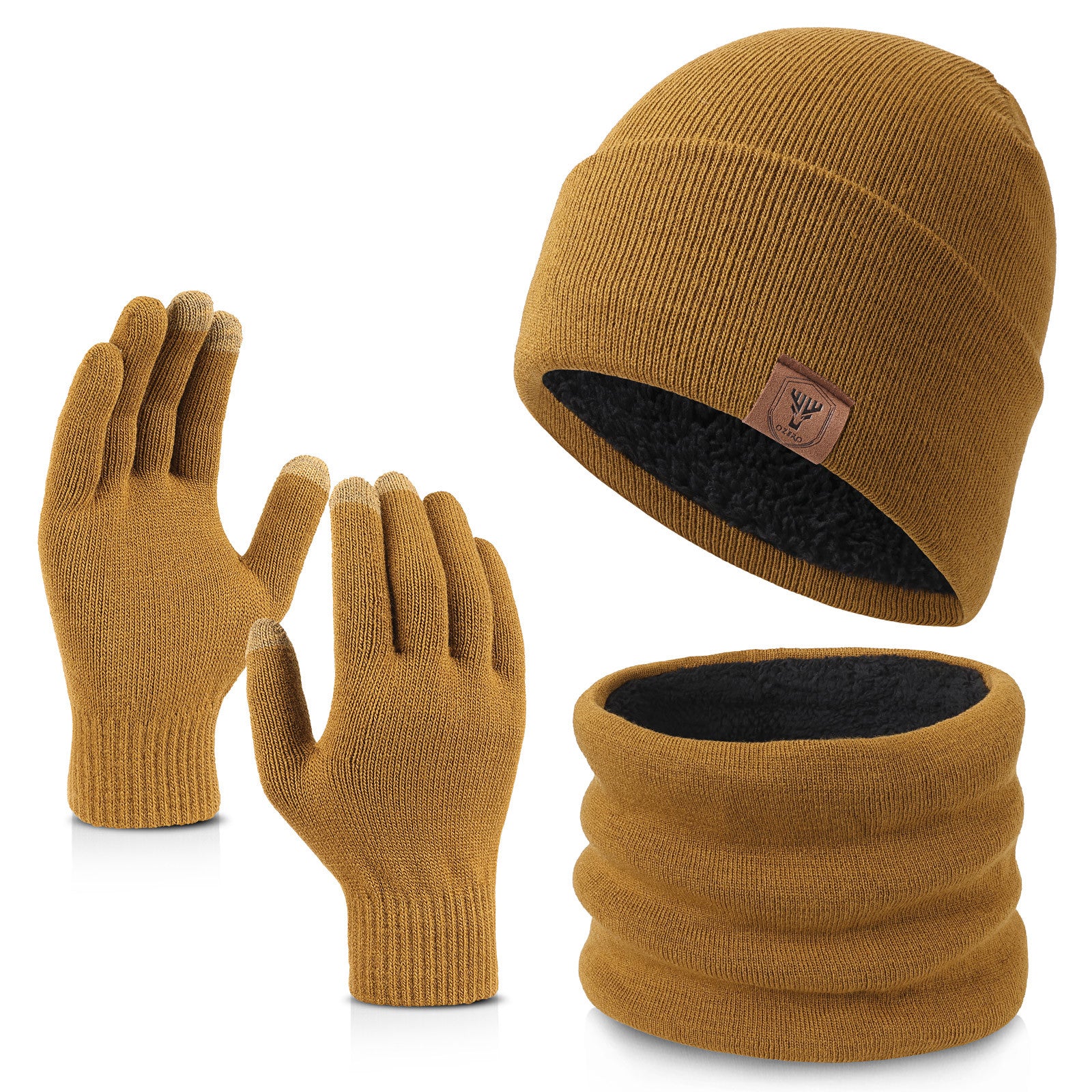 Cross-border knitted hat, scarf, gloves three-piece set, adult autumn and winter cold-proof and warm hat, scarf gift box set