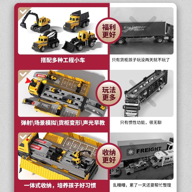 Kids' container crane construction vehicle toy - excavator car for boys, ages 3-6