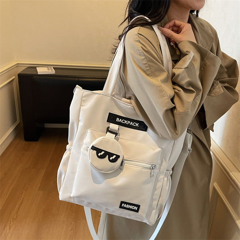 High-value, college-style, large-capacity tote bag - minimalist fashion storage bag, extra-large capacity casual shoulder bag
