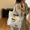 High-value, college-style, large-capacity tote bag - minimalist fashion storage bag, extra-large capacity casual shoulder bag