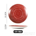 Popular creative round ceramic snack plate for home bone plate hotel side dish cake plate 6inch shallow plate