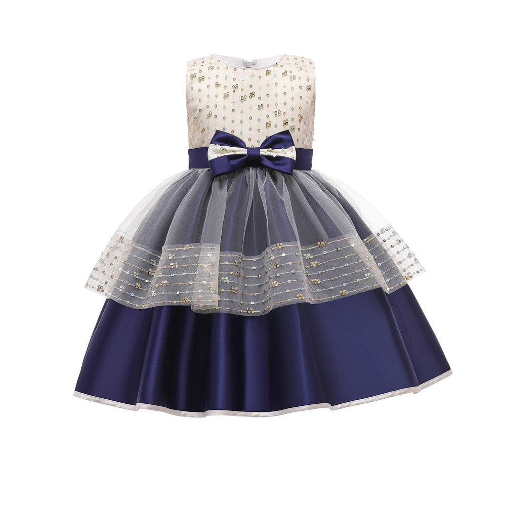 New sequin lace children's dress - flower girl wedding dress, princess gown - stylish mesh lace runway dress