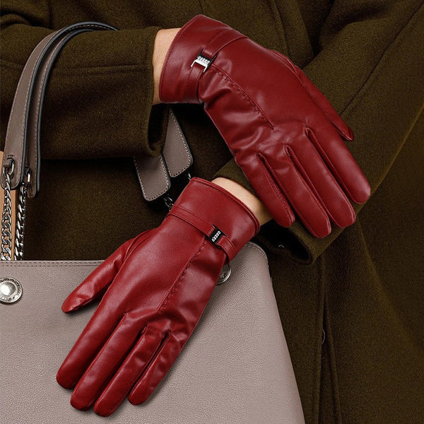 Winter thermal gloves New Zealand sheepskin gloves women's high-end driving cycling fashion gloves gift box
