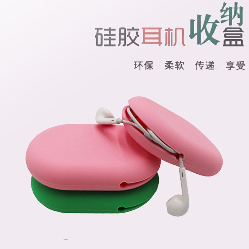 Silicone earphone bag, data cable storage, portable cover, U disk, daily use finishing, spot supply, sealed mini.