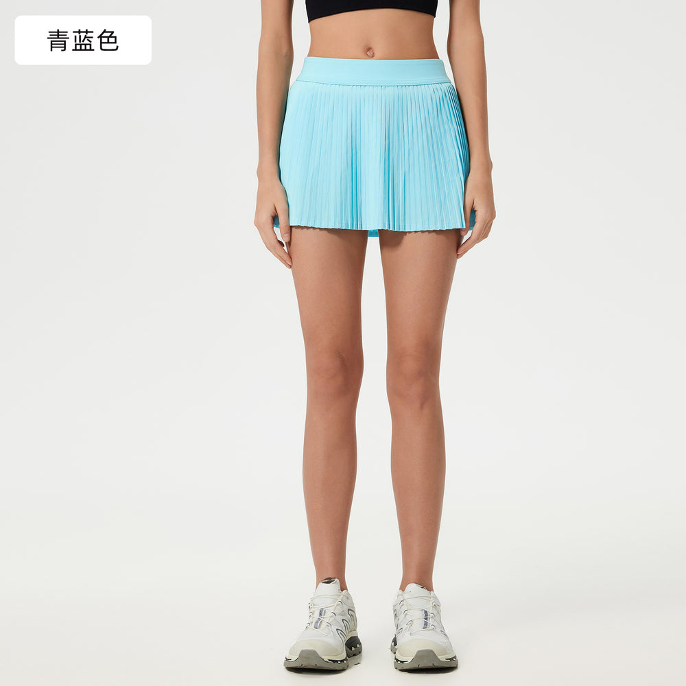 Ice-feeling breathable outdoor sports skirt for women with lining fashion tape tennis skirt yoga fitness skirt d25008