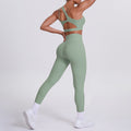 New arrival: barely-there feel, tight-fitting yoga set - one-shoulder, beautiful back sports bra with high-waisted, butt-lifting leggings - women's running & fitness outfit