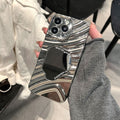 Suitable for apple 16pro wave mirror electroplated mobile phone case iphone12/11 silver all-inclusive anti-fall protective case
