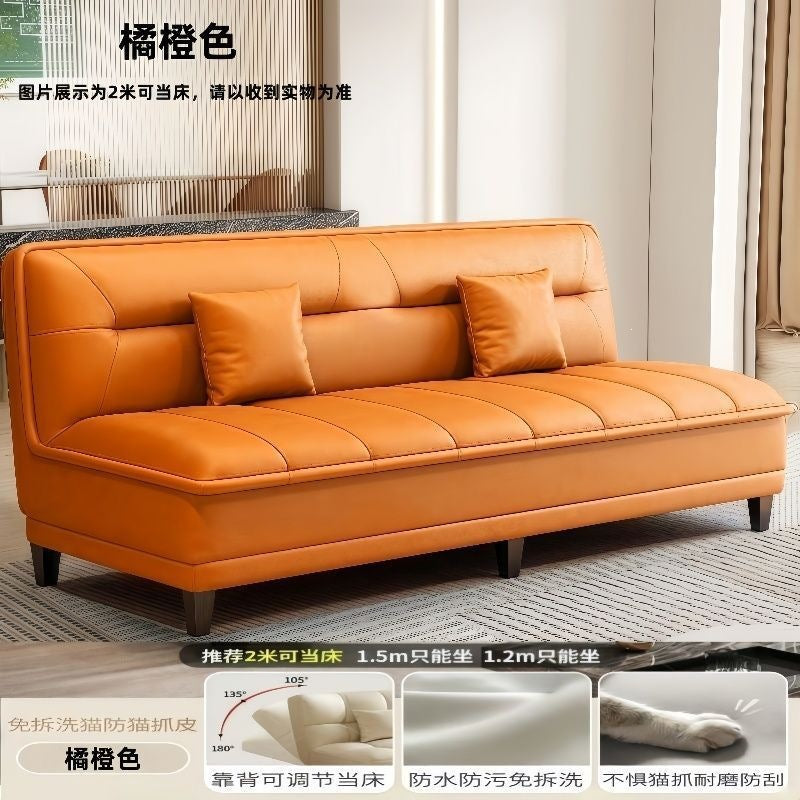 Popular sofa bed modern three-speed foldable sofa bed all-in-one dual-purpose cat scratching leather sofa casual living room sofa bed