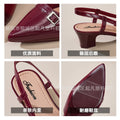 Export cross-border 2026 summer new pointed toe stiletto heel belt buckle elegantoutwear one-piece buckle sandals