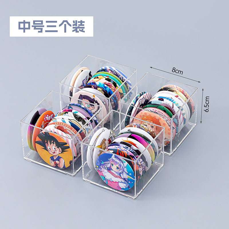Desktop figure transparent storage box Multifunctional badge bar storage box Plastic peripheral drawer storage box