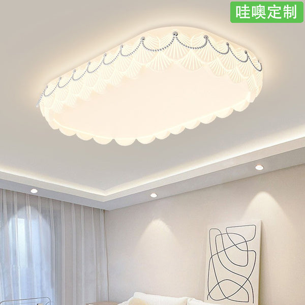 [Wow] Modern minimalist creative shell hall ceiling light Nordic cream wind lighting combination whole house package