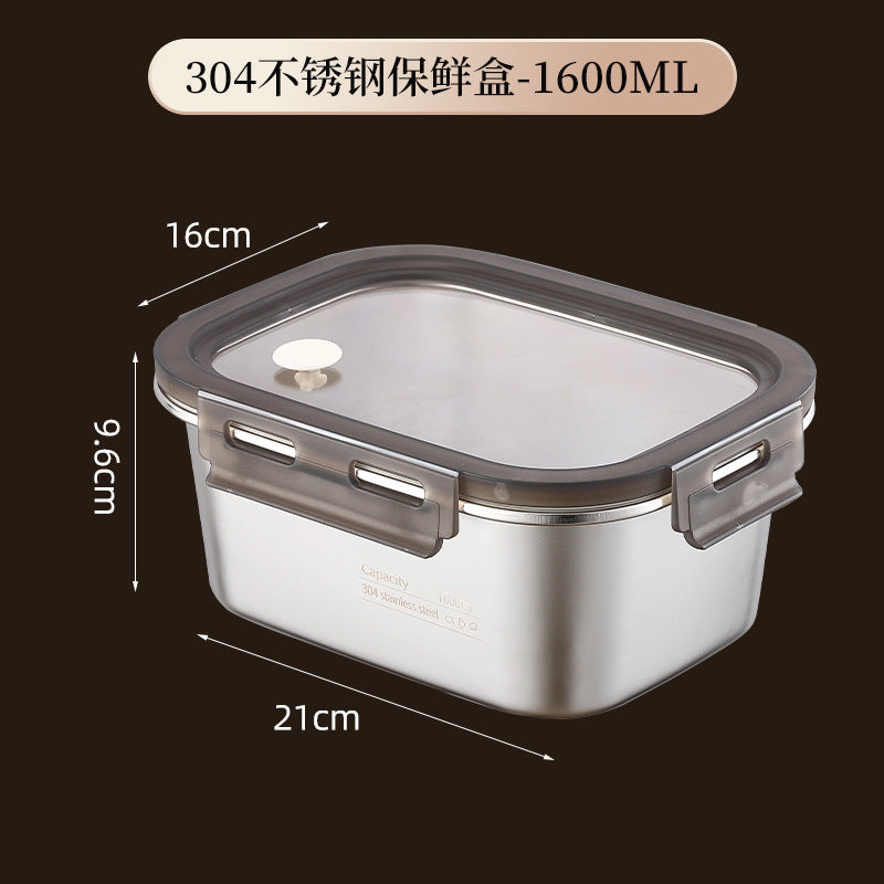 304 stainless steel fresh-keeping box pp cover sealed fresh-keeping box office worker small lunch box fruit bento box packing box