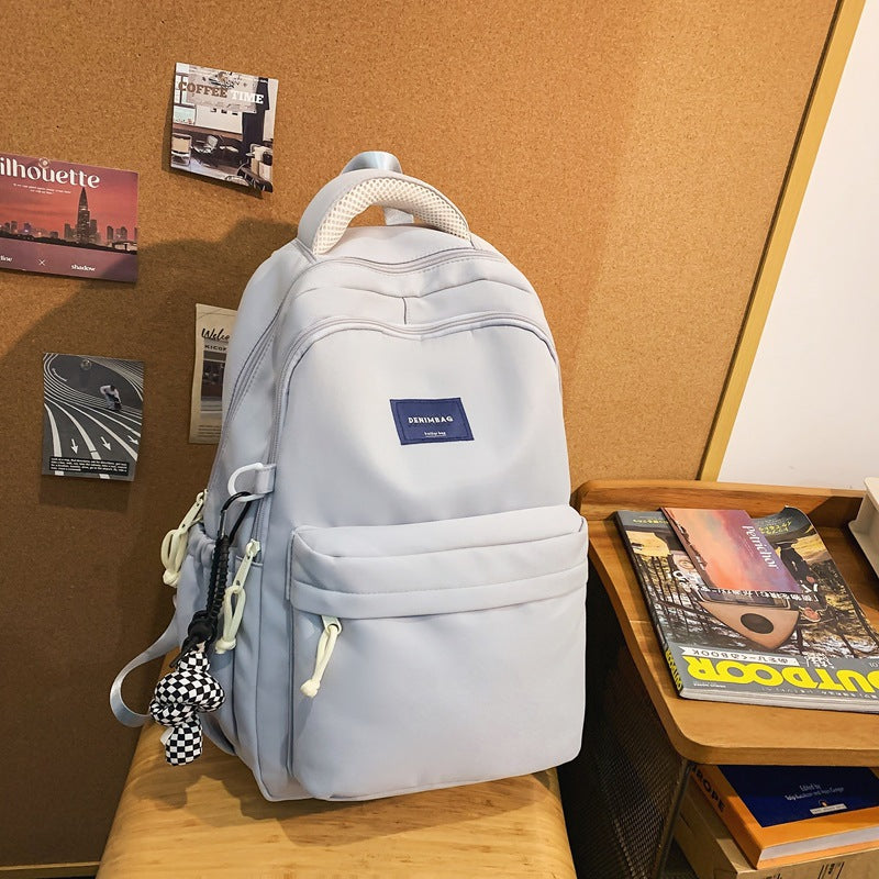 New trendy backpack - retro color scheme, large capacity, casual student backpack, perfect for class, unisex