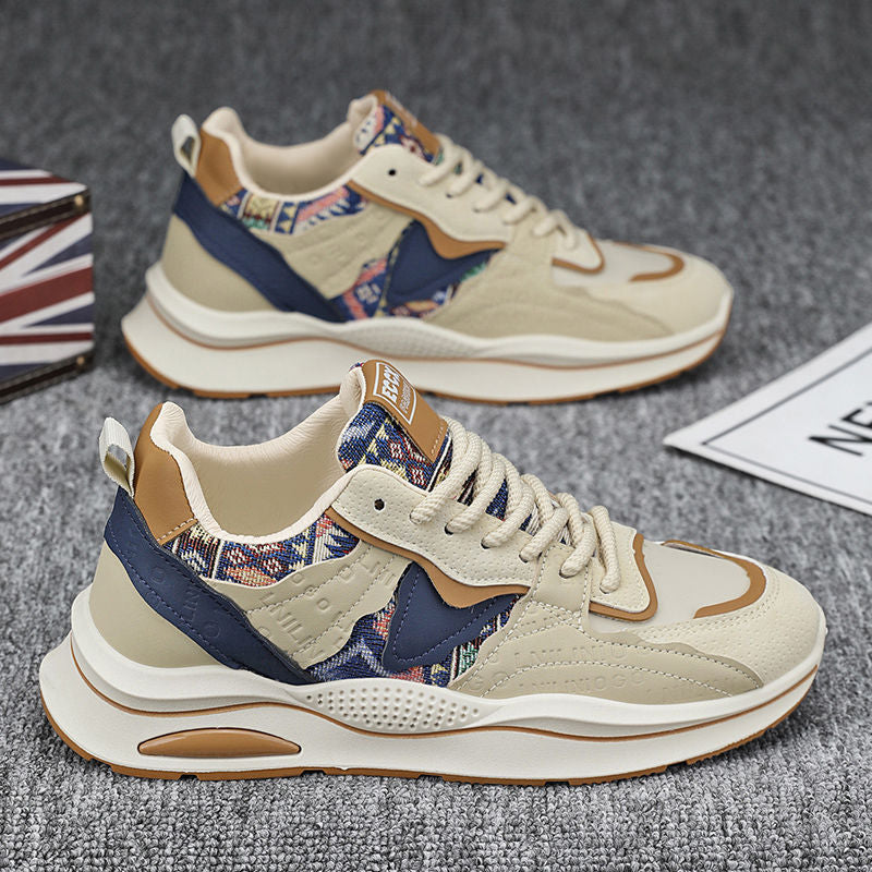 Men's fall/winter 2025 new trendy soft sole athletic casual shoes - men's chunky platform height increasing dad shoes - men's streetwear