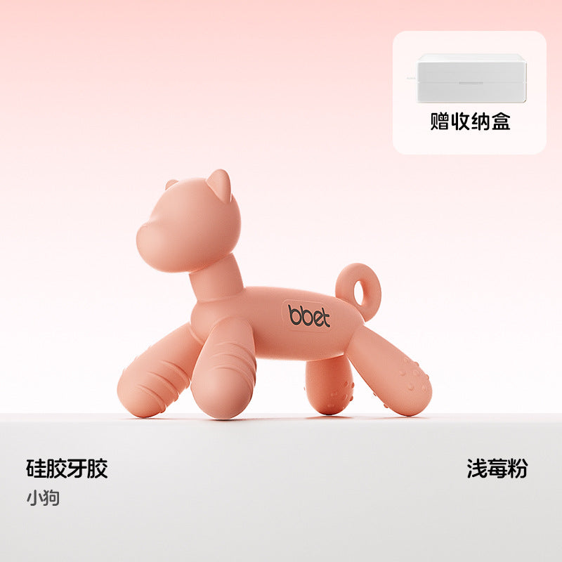 Teether baby teething stick food grade silicone soothing anti-eating hand toy handy gadget baby bite gum uv dustproof