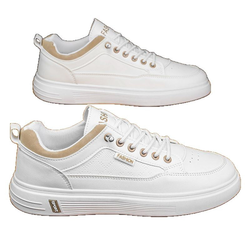 Men's shoes: 2025 spring collection - breathable white sneakers, athletic casual skate shoes, trendy ins style, student footwear
