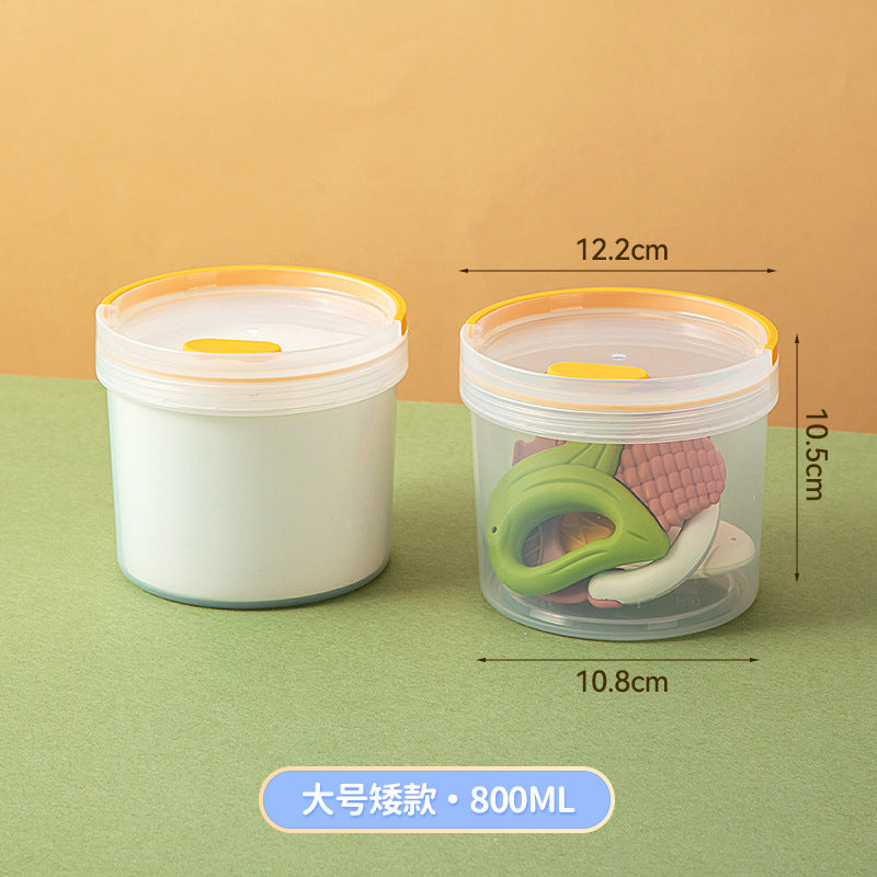 Japanese desktop round transparent storage box plastic sealed baby milk powder box food grade portable storage tank
