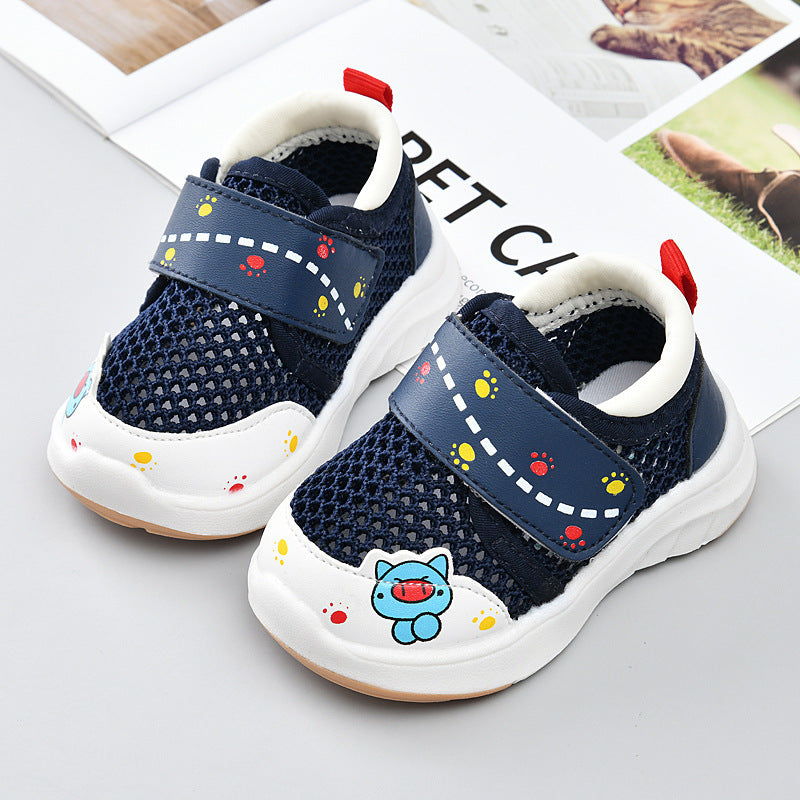 Kids' spring/autumn  collection: girls' breathable soft-soled baby shoes, boys' athletic shoes, and first walker shoes