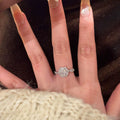 Ins style k-style flower bud sugar cube ring niche design accessible luxury high-end index finger ring popular hand jewelry wholesale