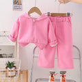 new trendy kids' fashionable baby spring/autumn letter & heart hooded long sleeve two-piece set - girls' spring outfit