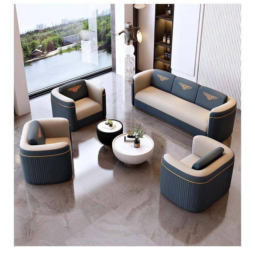 Modern casual single sofa chair sales department reception three-person fabric sofa hotel foot bath reception leather art accessible luxury