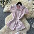 French chic collar sweetheart vest pleated skirt two-piece set - elegant, stylish, and high-end summer collection for women