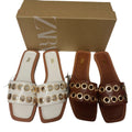 Za2024 spring/summer new women's flat sandals - buckle closure, breathable, round toe, metal buckle fashion flat sandals