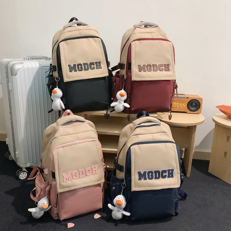 School bag female Japanese ins wind simple high school college student backpack large capacity women's bag anti-splashing travel backpack