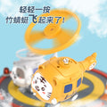 cartoon bamboo dragonfly flying saucer kids toys car pull back collision ejection car airplane baby toys batch