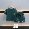 Boys' short-sleeve set: new  collection - breathable, cool, and casual two-piece outfit for toddlers and young children. wholesale children's clothing for export