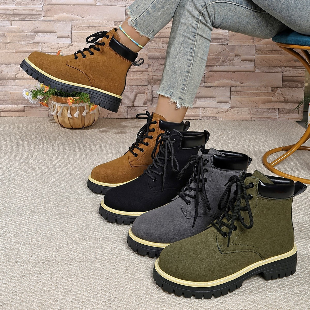 Plus size women's martin boots for export - new autumn/winter  collection: stylish lace-up hiking boots & snow boots
