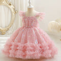 Children's birthday mesh skirt vest first birthday kids princess dress children's clothing baby wholesale dress dress summer style flower girl