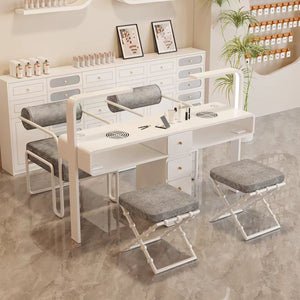 Widened 45cm nail table and chair set - special offer! economical single/double, light luxury, multi-functional, odorless, carbon steel with baked enamel finish