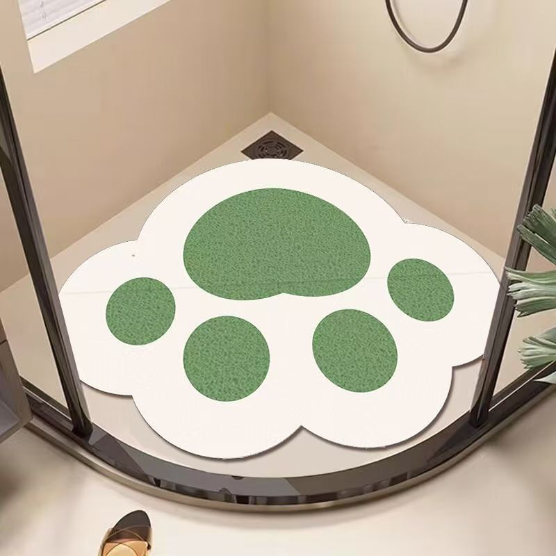 Cartoon cat paw bathroom non-slip mat - hollow silk loop rug for bathroom, shower, and bathrooms - anti-slip shower mat