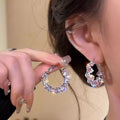 Explosive zircon hoop earrings niche style design earrings exaggerated fashionelegant earrings women's earrings korean niche style