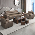 Office sofa reception business casual negotiation living room rest area genuine leather office sofa coffee table combination