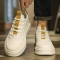 Men's white sneakers 2025 new winter breathable casual skate shoes men's white shoes non-slip thick sole versatile sports trendy shoes