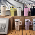Amazon 14oz handle ice cup 304 stainless steel vacuum insulated cup portable mini car cup