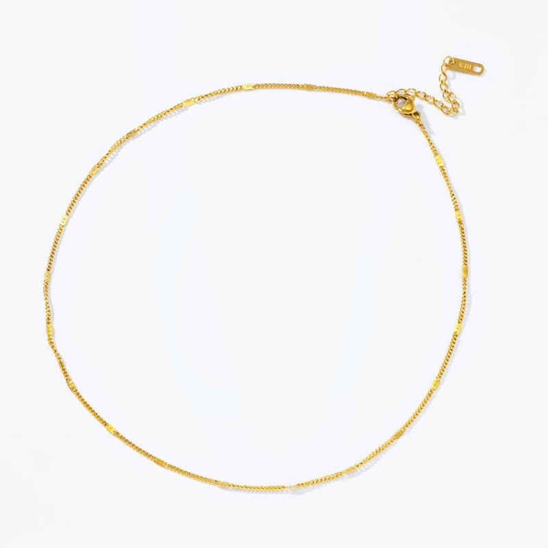 hot-selling jewelry casualniche style gold sequin necklace ins style accessible luxurysense of design single chain neck accessory
