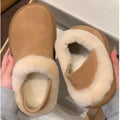 Thick sole two-wear birkenstock shoes for women 2026winternew arrivalfleece-lined snow boots fur slippers soft bottomheattech cotton shoes