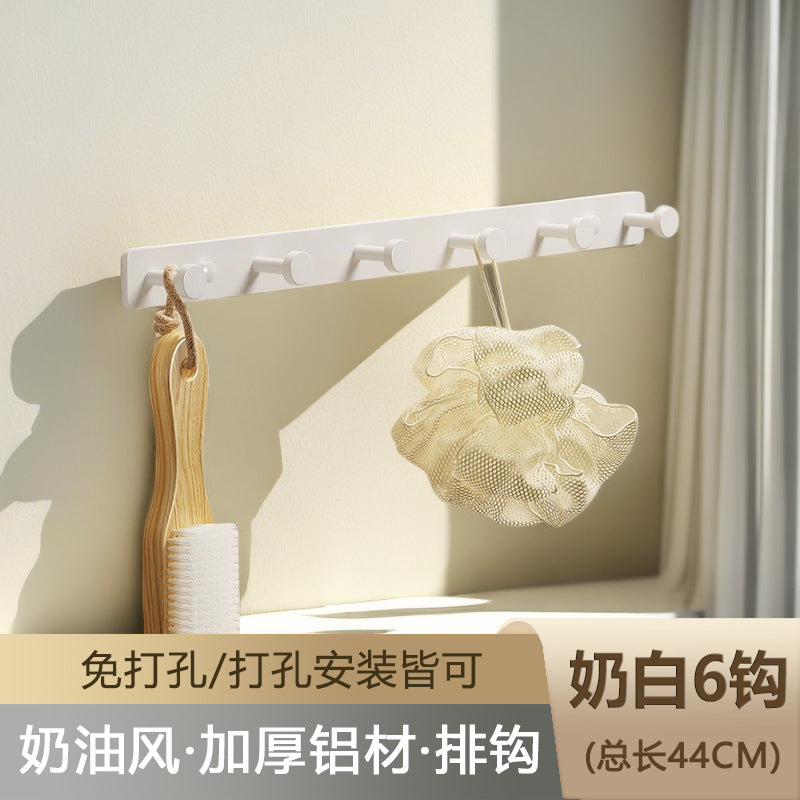 White hook, coat hook, entrance to the door, no punching in the entrance, storage hanger, key row hook storage rack on the wall