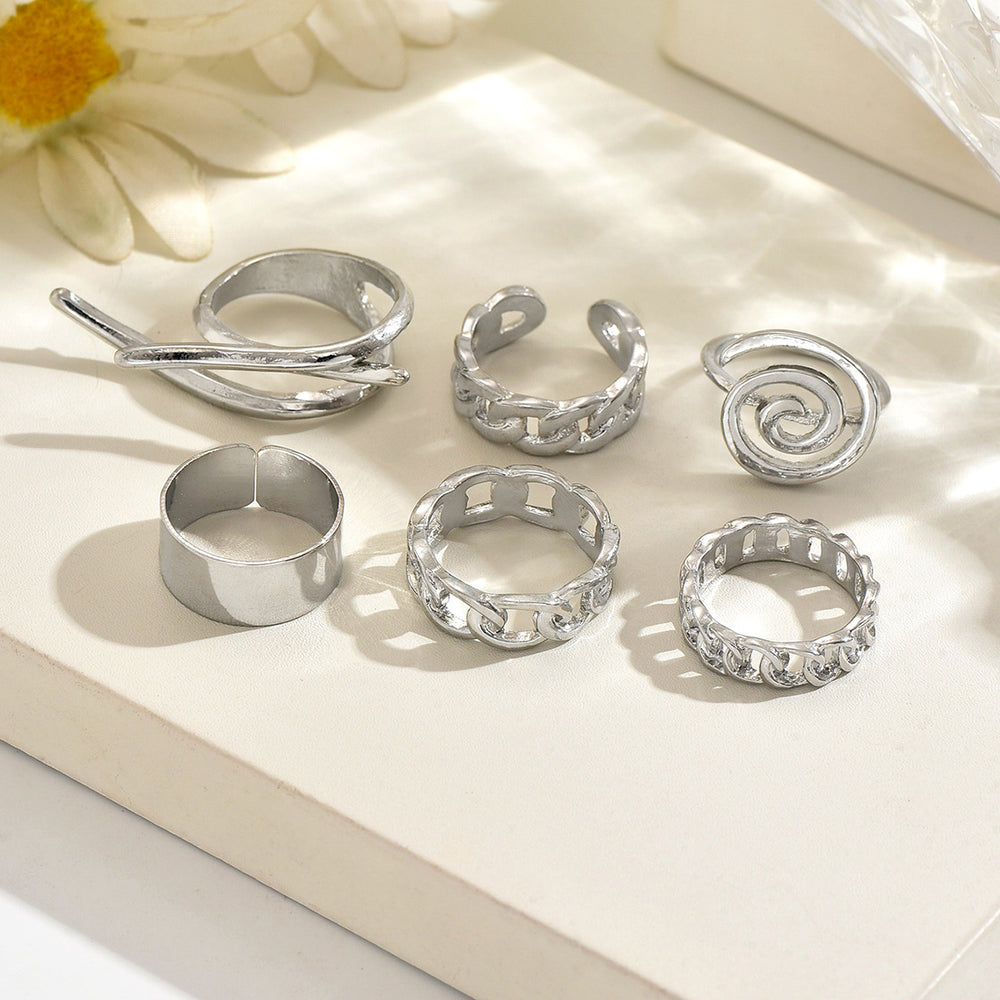 Wholesale geometric rings: european and american cross-border jewelry, niche high-end, unique, statement, light luxury, hollowed-out ins style rings for women