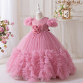 Ready-to-ship, hot-selling girls' formal dresses: high-end, elegant, and voluminous tulle skirts for older girls and toddlers. perfect for runway shows, high-end performances, and cross-border e-commerce