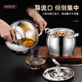 Wholesale stainless steel lard container - large capacity oil storage bucket with lid and filter screen - kitchen lard canister