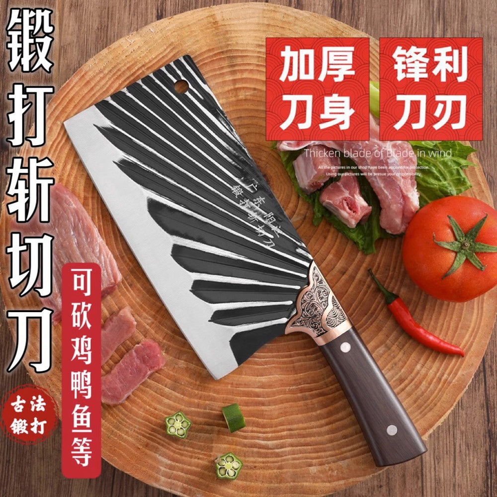 Longquan forged kitchen knife - household cleaver & slicing knife combo - sharp stainless steel chopping & slicing knife