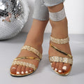 summer new arrival: plus-size women's casual comfort rhinestone slip-on fashion sandals for wholesale (export)