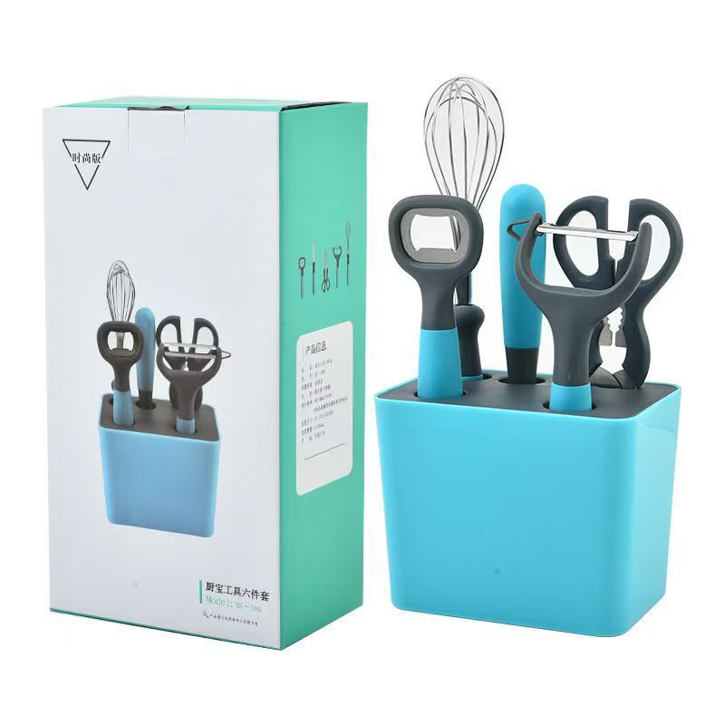 Kitchen gadget set: peeler, fruit knife, storage, kitchen shears, bottle opener - creative 5-piece set, customizable