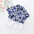 Amazon new spring/summer boys' leaf print short sleeve and shorts set - beach vacation style two-piece outfit