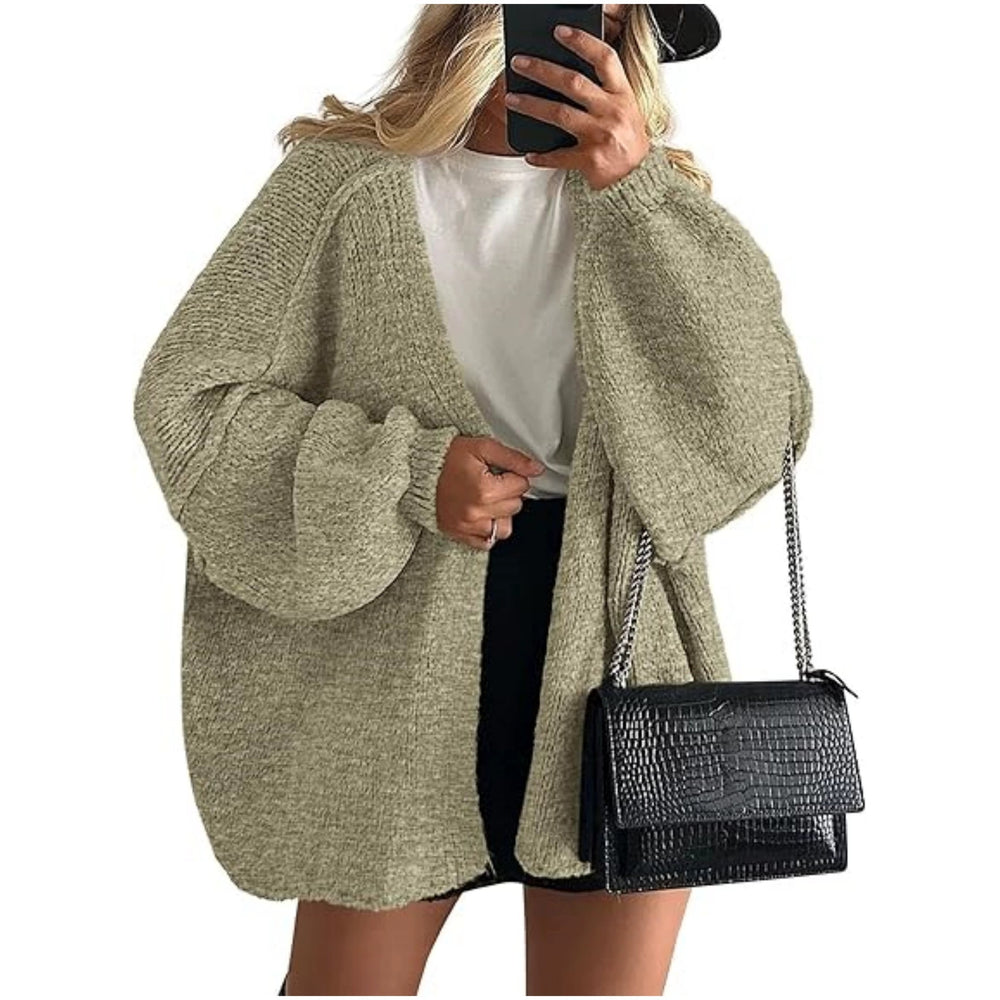 2025 fall/winter new european and american cross-border commute women's knitted top, european and american casual sweater cardigan, loose fit open front