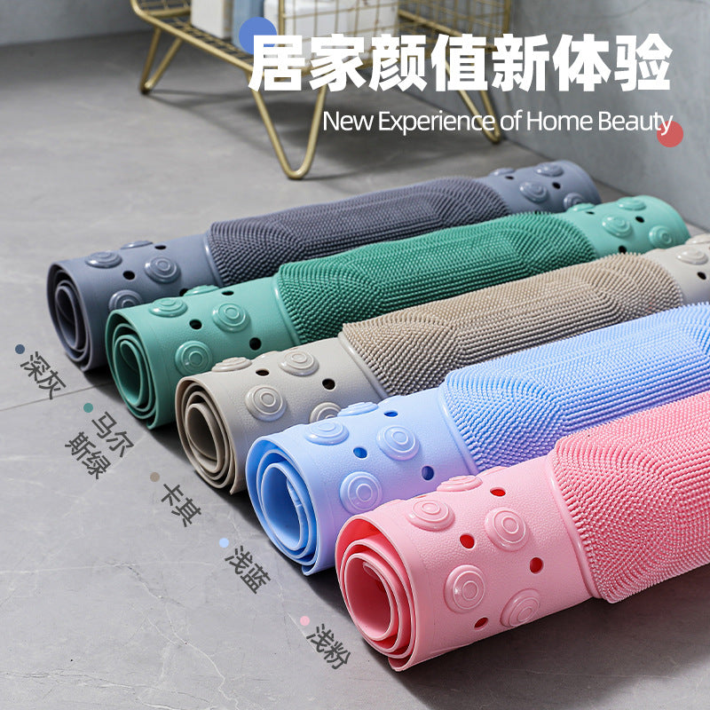 Bathroom floor mat, solid color non-slip massage mat, environmentally friendly PVC waterproof toilet, hotel toilet floor mat, one piece is sent on behalf of others.